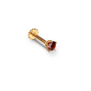 Garnet Glam — Natural Garnet 21k Gold Nose Pin