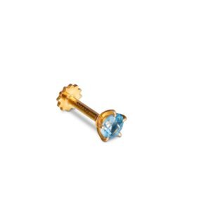 Radiant Natural Topaz 21k Gold Nose Pin