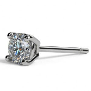 Solo Spark — 0.5ct GRA Certified Moissanite Single Stud for Men in Sterling Silver