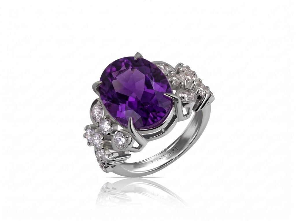Ten Carat Reign — 10ct Natural Amethyst Ring in Sterling Silver Ten Carat Reign — 10ct Natural Amethyst Ring in Sterling Silver