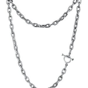 The Signature Link — Handmade Sterling Silver Chain Necklace, Toggle Clasp