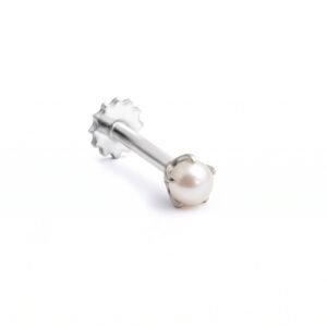 The Tiniest Touch Of Sea— Freshwater Pearl (Moti) Nose Pin in Sterling Silver