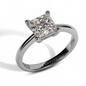 The Crown Point Moissanite Ring — 1–4ct D/VVS1 GRA Graded Princess Cut