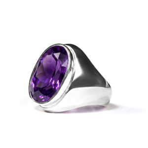 The Immense Luck of Amethyst — Men's 5–7ct Natural Amethyst Signet Ring in Sterling Silver