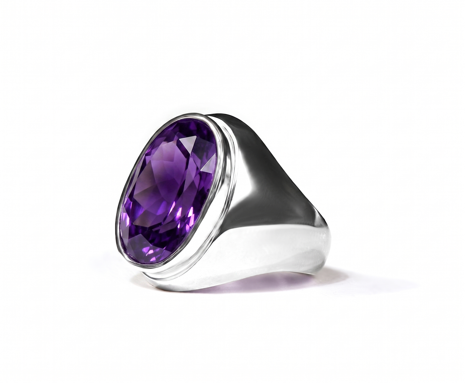 The Immense Luck of Amethyst — Men's 5–7ct Natural Amethyst Signet Ring in Sterling Silver