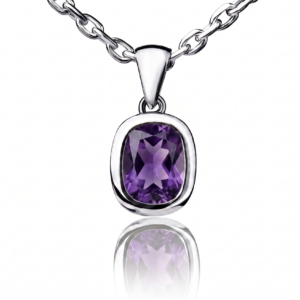 Unmistakable Violet Hue — Natural Amethyst Necklace in Sterling Silver