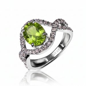 Peridot Cascade Ring — 1.25–2ct Natural Peridot in Sterling Silver