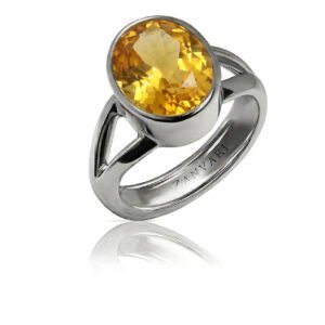 Citrine Vanguard — Men's Natural Citrine Bezel Ring in Sterling Silver