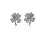 Four-Leaf Fortune — Moissanite Clover Studs in Sterling Silver