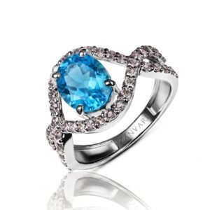 Topaz Cascade Ring — 1.25–2ct Natural Blue Topaz in Sterling Silver