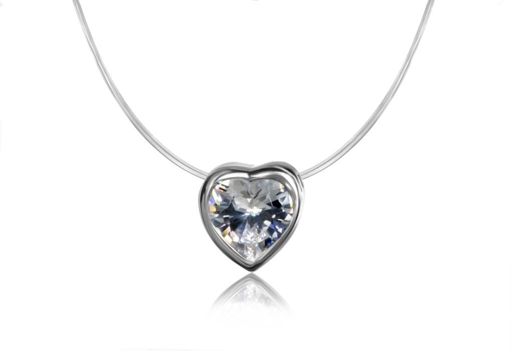 Loveglow Pendant — Heart Cut Stone Necklace in Sterling Silver