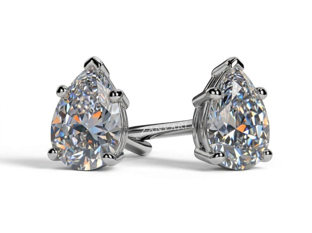 Drop of Dawn — D/VVS1 GRA Graded Pear Cut Moissanite Studs Drop of Dawn — D/VVS1 GRA Graded Pear Cut Moissanite Studs