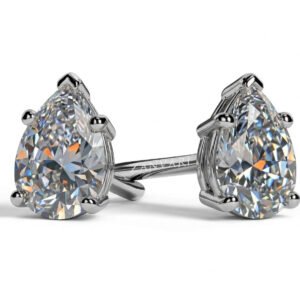 Drop of Dawn — D/VVS1 GRA Graded Pear Cut Moissanite Studs