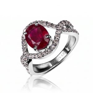 Ruby Cascade Ring — 1.25–2ct Natural Ruby in Sterling Silver