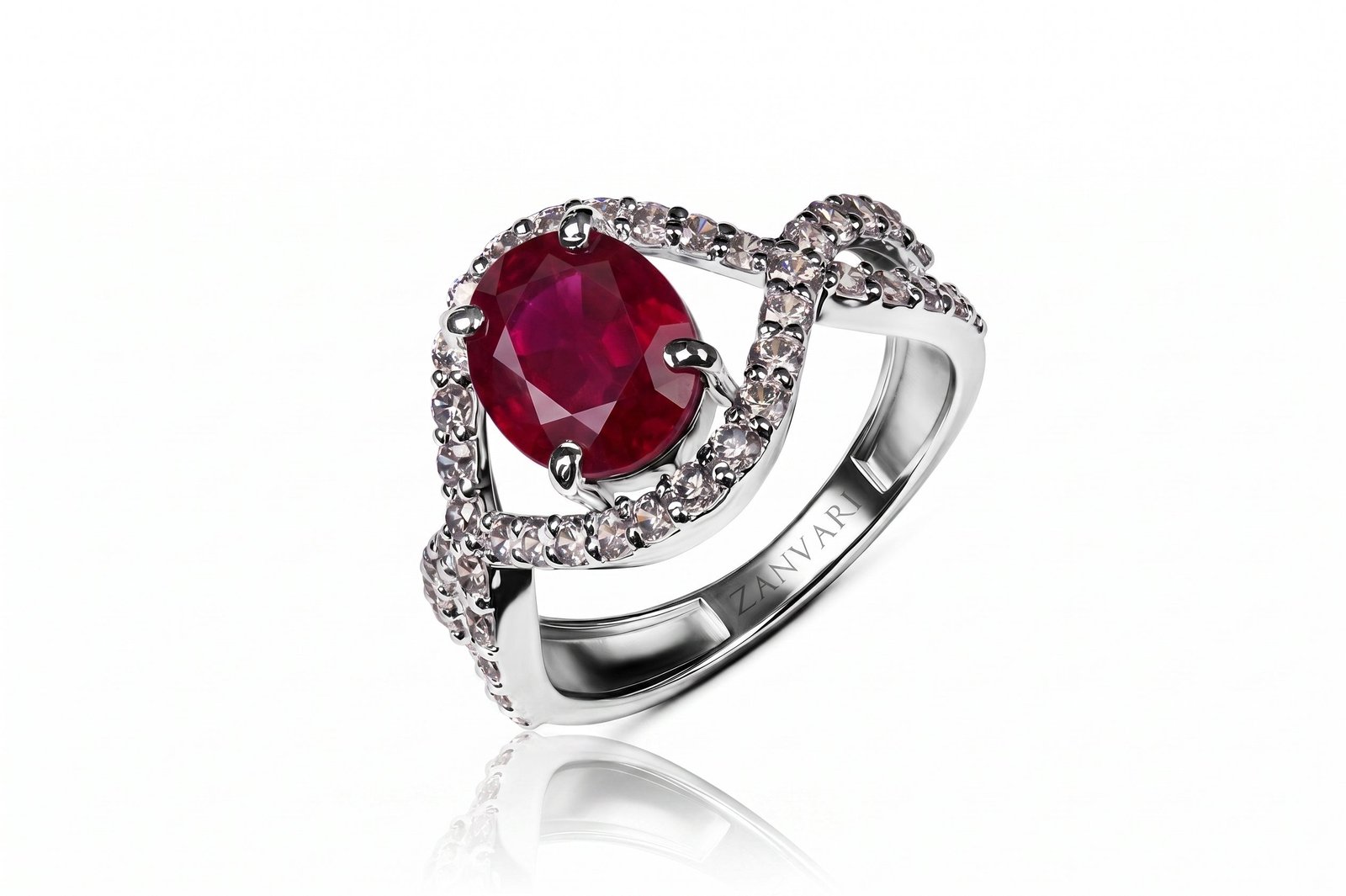 Ruby Cascade Ring — 1.25–2ct Natural Ruby in Sterling Silver