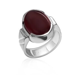 Aqeeq-e-Yamini — Men's Natural Yemeni Aqeeq (Agate) Ring in Sterling Silver