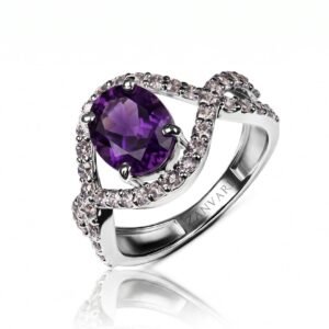 Amethyst Cascade Ring — 1.25–2ct Natural Amethyst in Sterling Silver