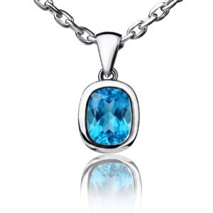 Azure Aura — Natural Swiss Blue Topaz Necklace in Sterling Silver