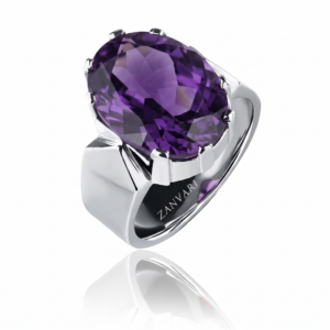 Bold Amethyst Crown — Men's 6–8ct Natural Amethyst Ring in Sterling Silver