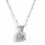 Drop of Dawn Necklace — D/VVS1 GRA Graded Pear Cut Moissanite Drop of Dawn Necklace — D/VVS1 GRA Graded Pear Cut Moissanite