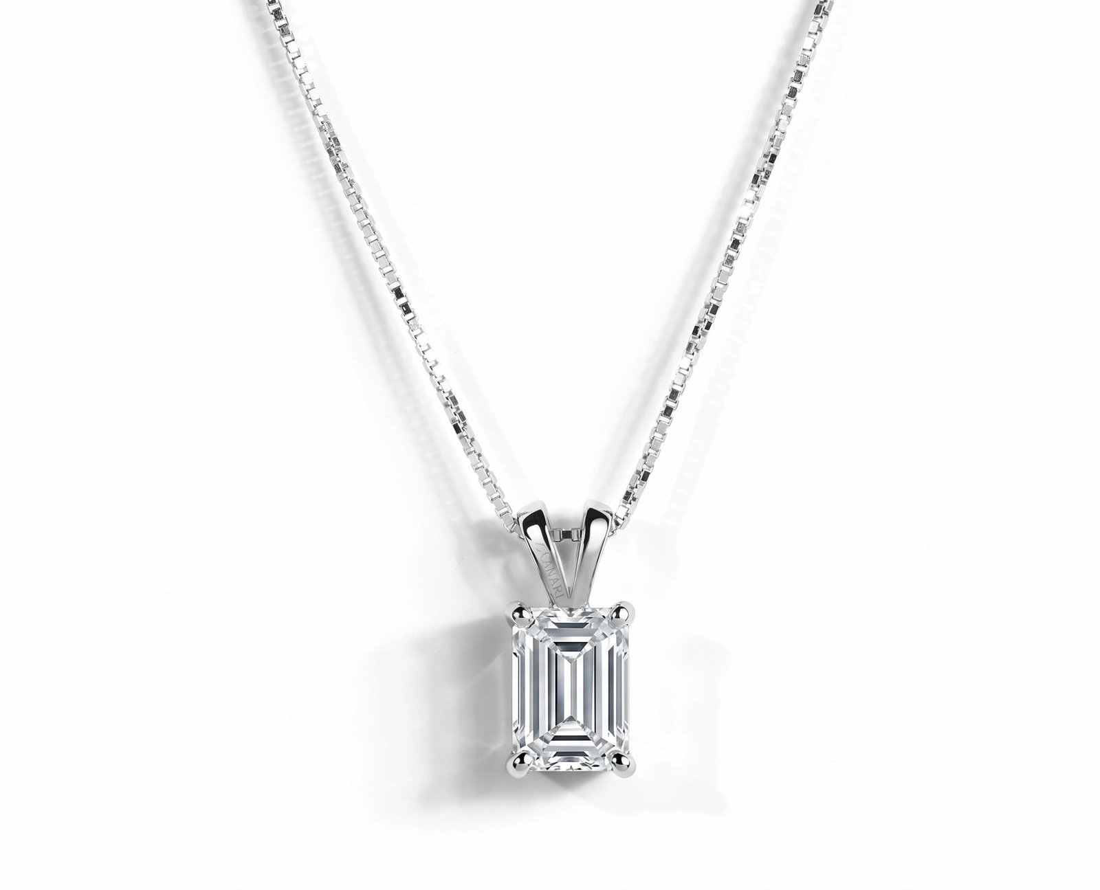 Eco Wonder Necklace — 1ct D/VVS1 GRA Graded Emerald Cut Moissanite