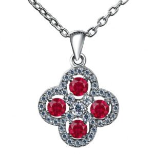 Ember Drops — Lab-Created Ruby Necklace