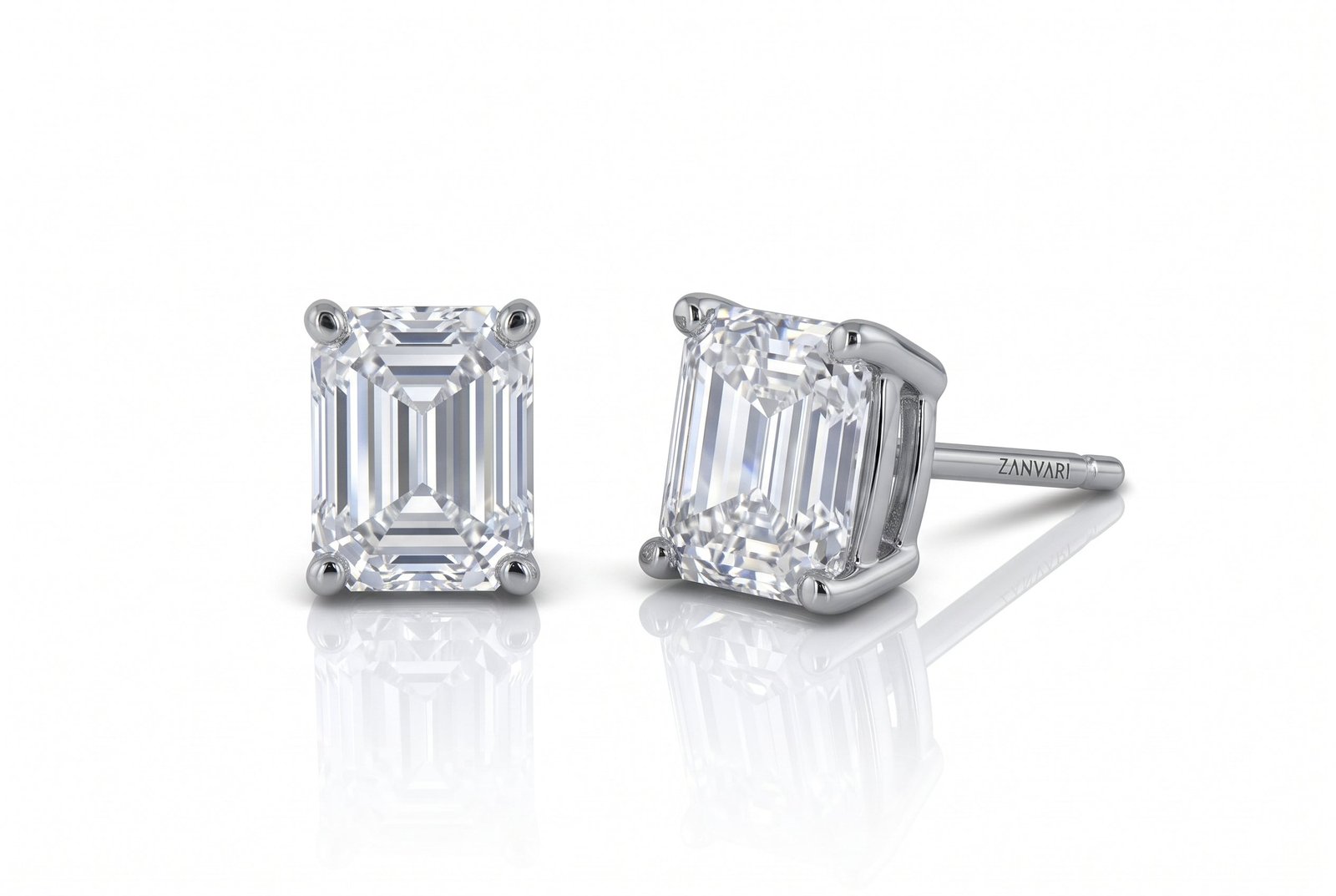 The Purely Petite Studs — 1ct Lab-Grown Emerald Cut Diamond Studs