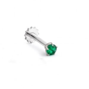 The Tiniest Touch Of Green — Natural Emerald (Zamurd) Nose Pin in Sterling Silver