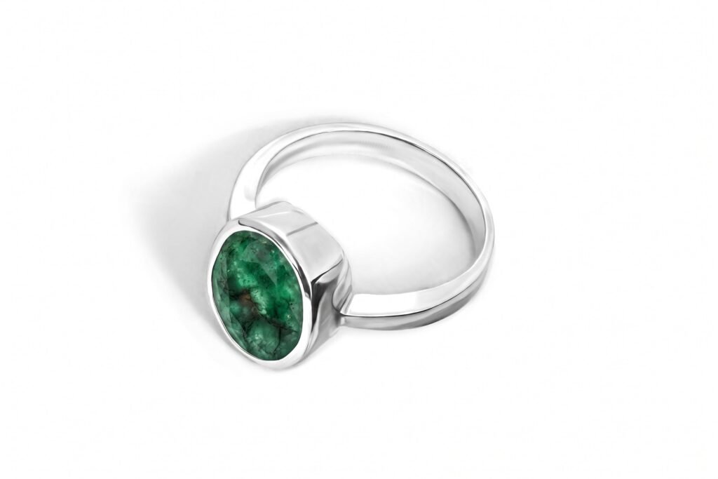 The Verdure of Emerald — Men’s 5–8ct Natural Emerald Ring in Sterling Silver