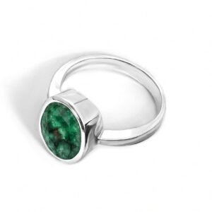 The Verdure of Emerald — Men's 5–8ct Natural Emerald Ring in Sterling Silver