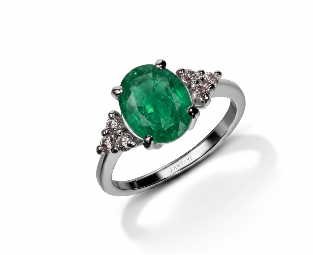 Verdant Whisper — 1-2ct Natural Emerald Ring in Sterling Silver Verdant Whisper — 1-2ct Natural Emerald Ring in Sterling Silver