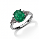 Verdant Whisper — 1-2ct Natural Emerald Ring in Sterling Silver Verdant Whisper — 1-2ct Natural Emerald Ring in Sterling Silver