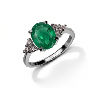 Verdant Whisper — 1-2ct Natural Emerald Ring in Sterling Silver