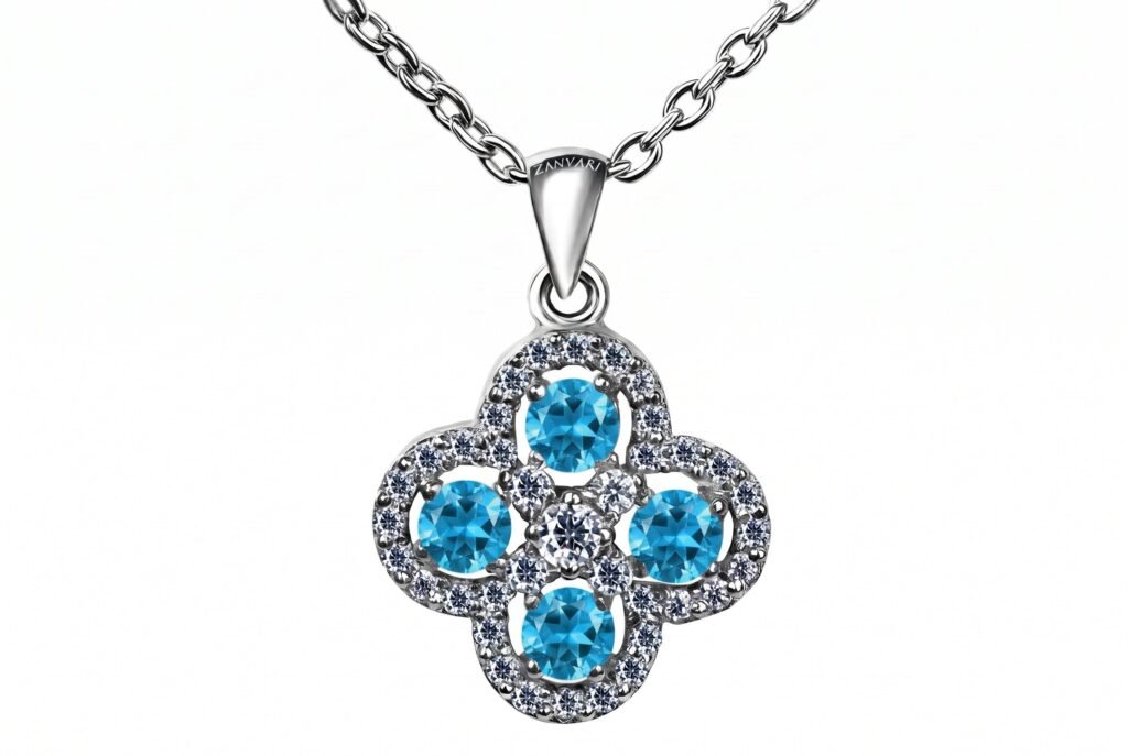Frost Drops — Lab-Created Blue Topaz Necklace