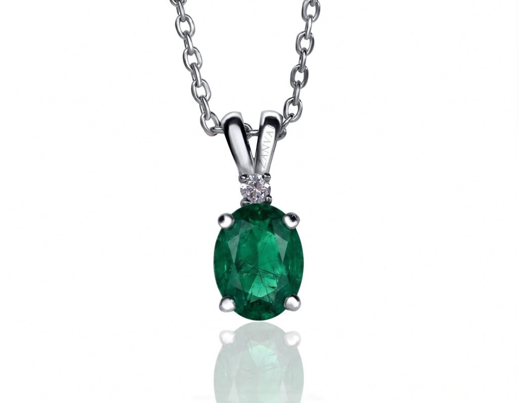Garden Royalty — 1.89-2.75ct Natural Emerald Necklace in Sterling Silver