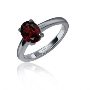 Ember Dreams — 1–2ct Natural Garnet Ring in Sterling Silver