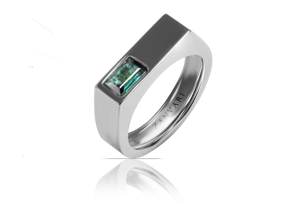 A Stone Of Mistaken Identity — Men’s Green Tourmaline Signet Ring in Sterling Silver A Stone Of Mistaken Identity — Men’s Green Tourmaline Signet Ring in Sterling Silver