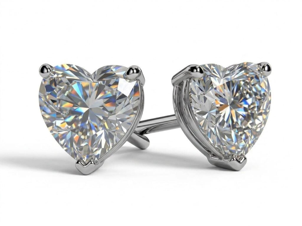 The Heart Stone of Moissanite Studs — 1-2ct D/VVS1 GRA Graded Heart Cut The Heart Stone of Moissanite Studs — 1-2ct D/VVS1 GRA Graded Heart Cut