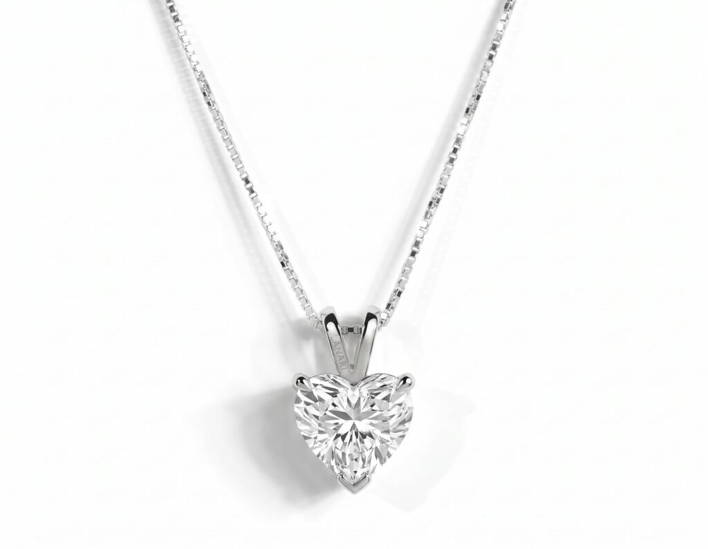 The Heart Stone of Moissanite Necklace — 1ct D/VVS1 GRA Graded Heart Cut The Heart Stone of Moissanite Necklace — 1ct D/VVS1 GRA Graded Heart Cut