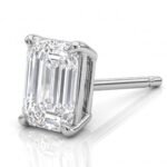 Solo Ledger — GRA Graded Emerald Cut Moissanite Single Stud for Men