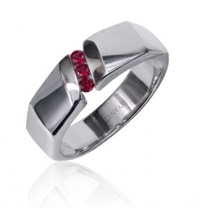 The Modern Bond — Men's Natural Ruby Ring in Sterling Silver