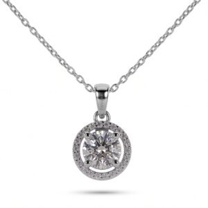 Moonglow Majestic — 1ct GRA Certified Moissanite Necklace in Sterling Silver