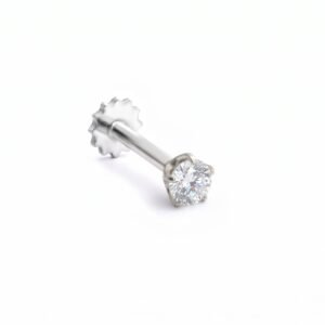 The Tiniest Touch Of Glow — D/VVS1 Moissanite Nose Pin in Sterling Silver