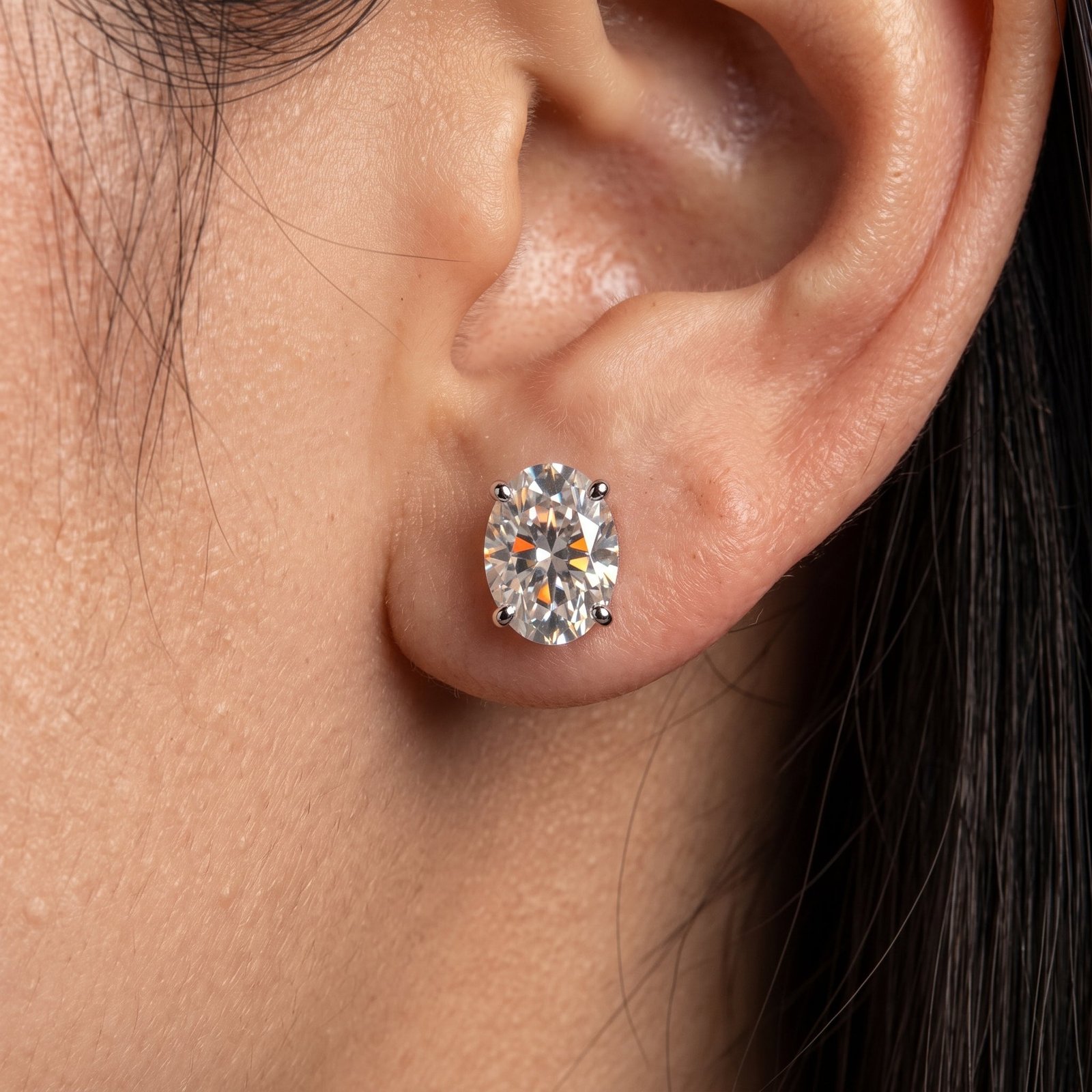 Truly Mine Studs— 1ct D/VVS1 GRA Graded Oval Cut Moissanite Studs - Image 2