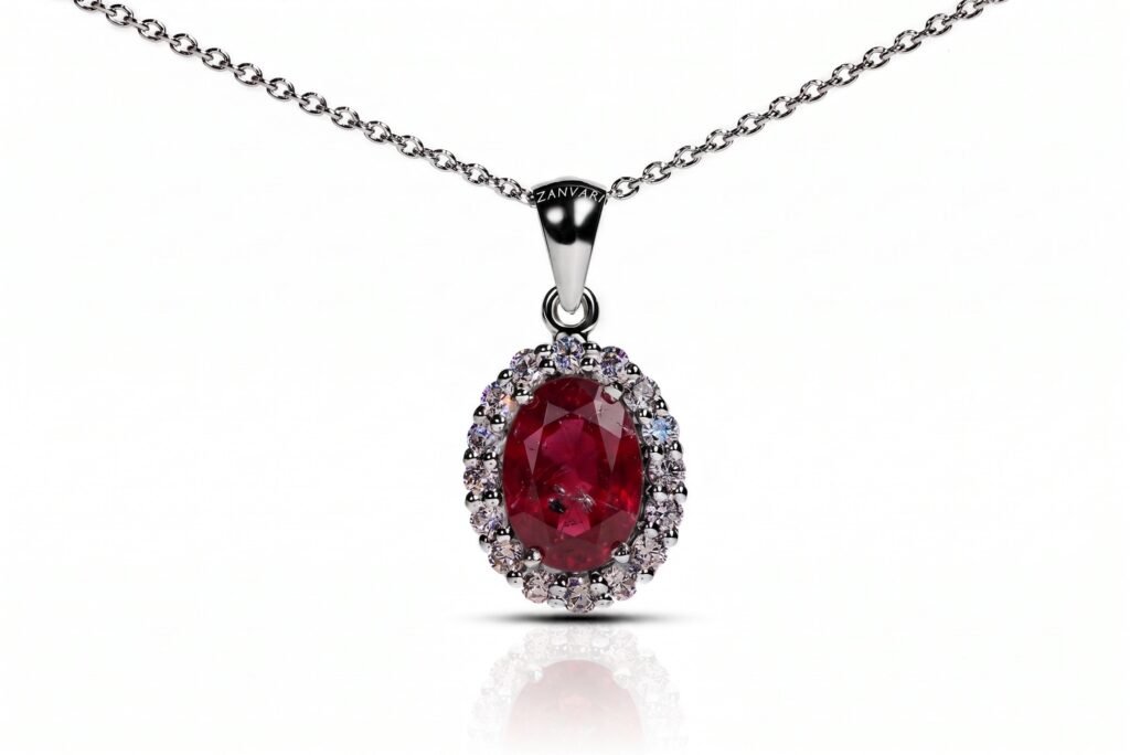 Jewel of Flame — 3-4 ct Natural Ruby Pendant in Sterling Silver