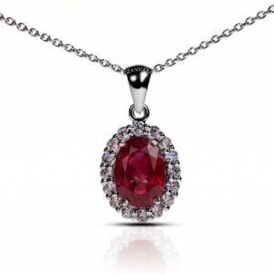 Jewel of Flame — 3-4 ct Natural Ruby Pendant in Sterling Silver