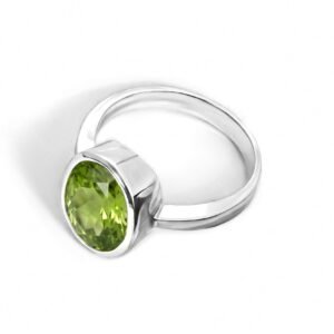 The Light of Peridot — Men's 5–8ct Natural Peridot Ring in Sterling Silver