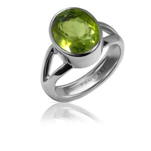 Peridot Vanguard — Men's Natural Peridot Bezel Ring in Sterling Silver