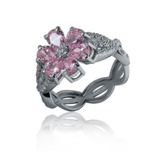 Petal Power in Full Bloom — Moissanite Floral Ring in 925 Silver