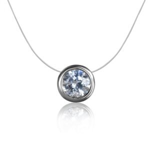 Clearglow Pendant — Moissanite Floating Necklace in Sterling Silver